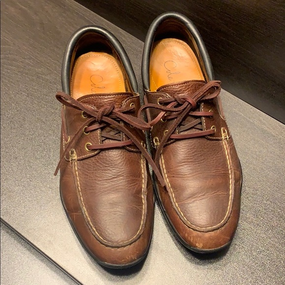 Cole Haan Brown Leather Boat Shoes - Picture 5 of 7
